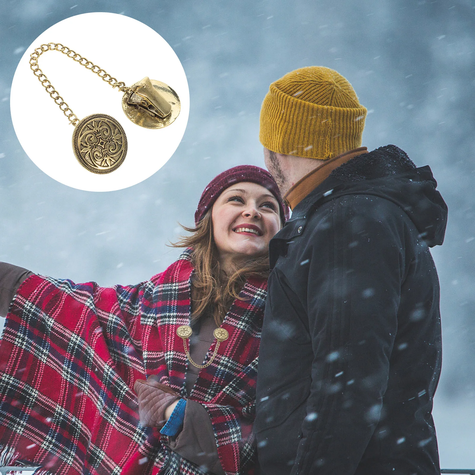 Винтажный свитер зажимы-цепочки для шали держатели воротника кардигана