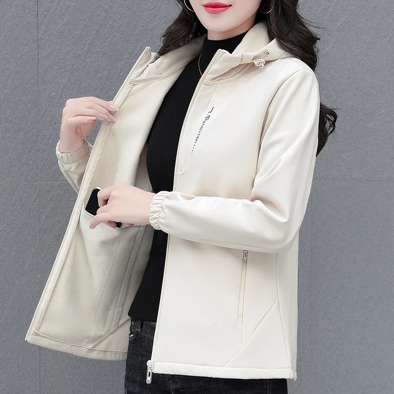 Куртка на флисовой подкладке верхняя одежда для женщин осень и зима 2024 новинка