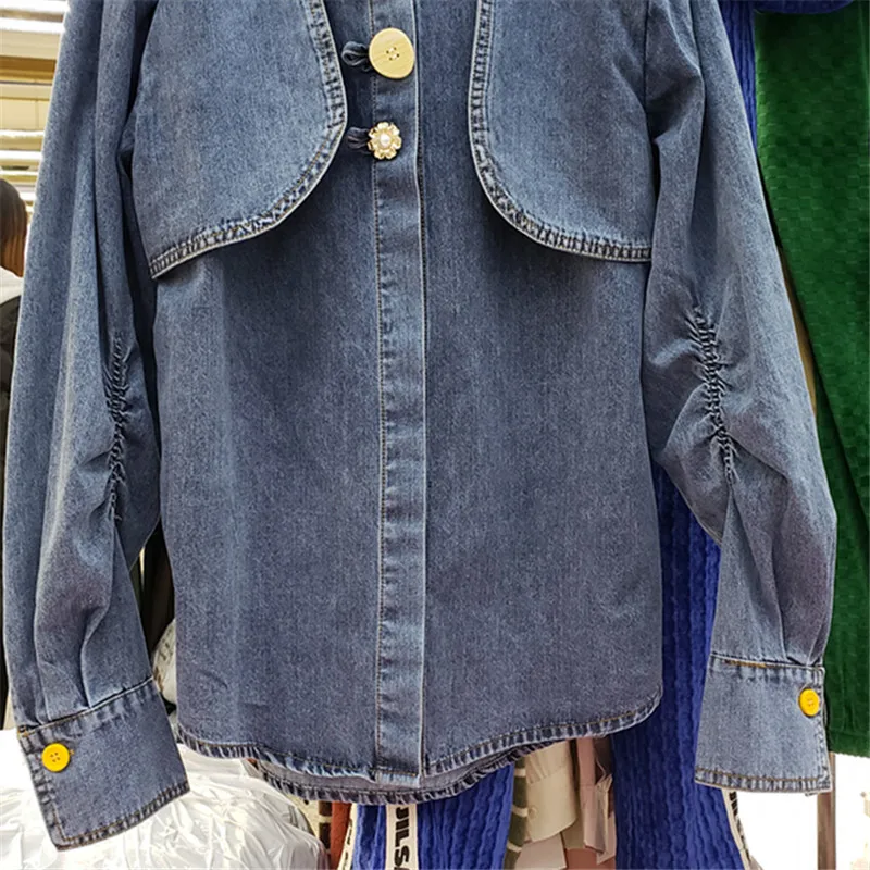 Новинка Осень-зима 2022 Европейская Женская модная простая джинсовая рубашка