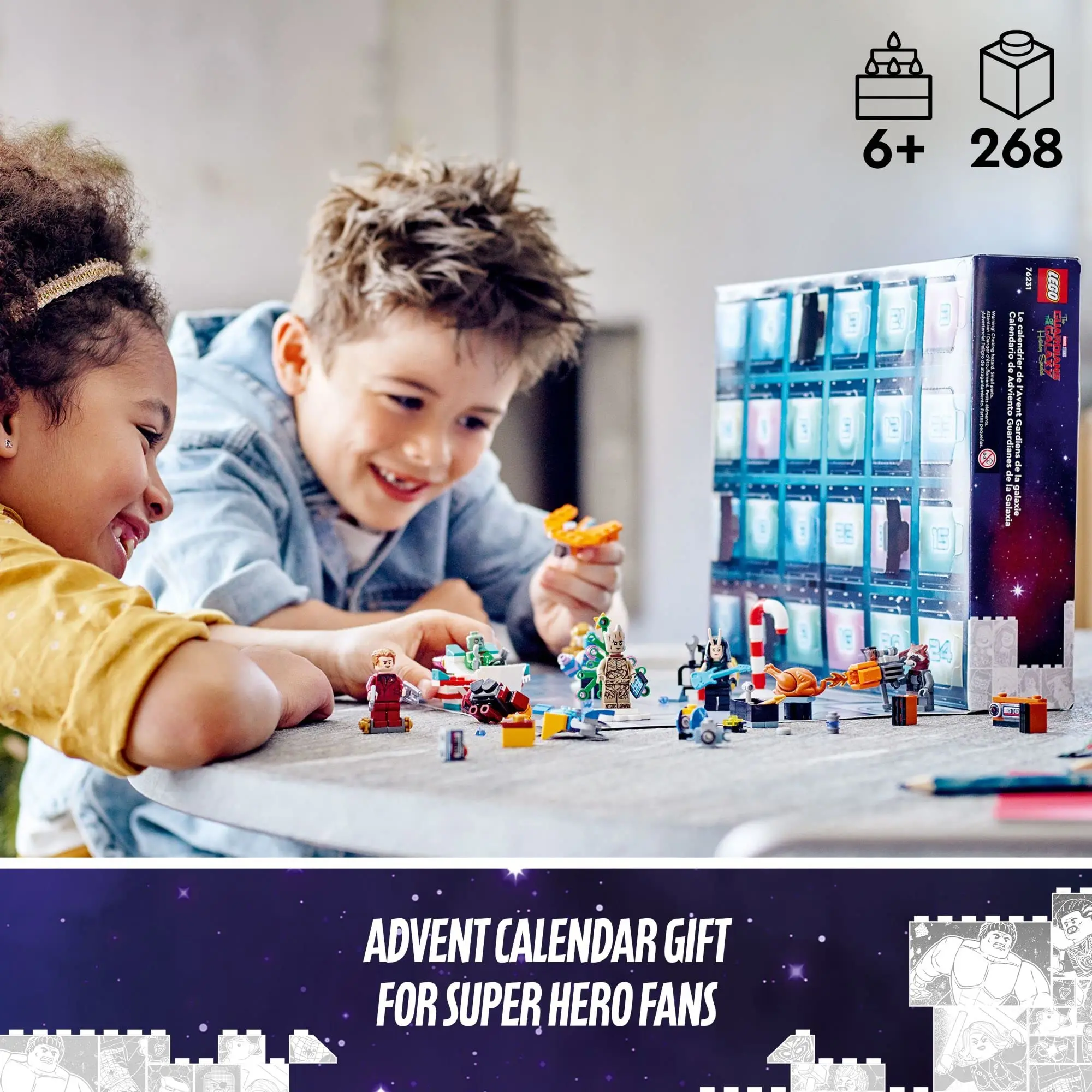 Конструктор LEGO и Marvel стражи Галактики календарь на пояс детские строительные