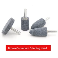1pcs 6mm shank brown corundum cylindrical conical grinding wheel grinding head outer diam 16 35mm for dremel rotary power tools