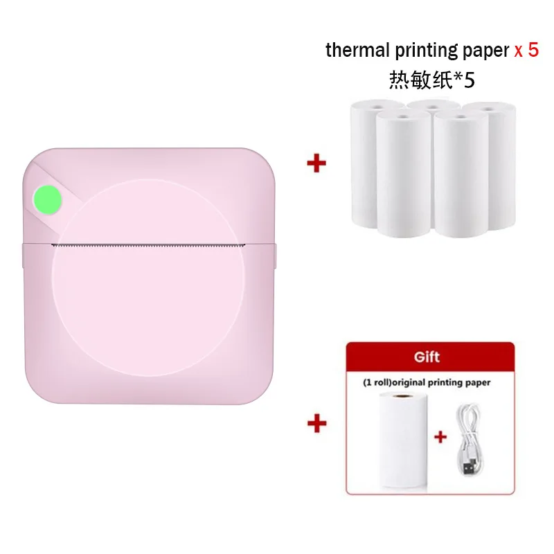 Портативный мини-принтер с Bluetooth для печати без чернил Карманный фотопринтер