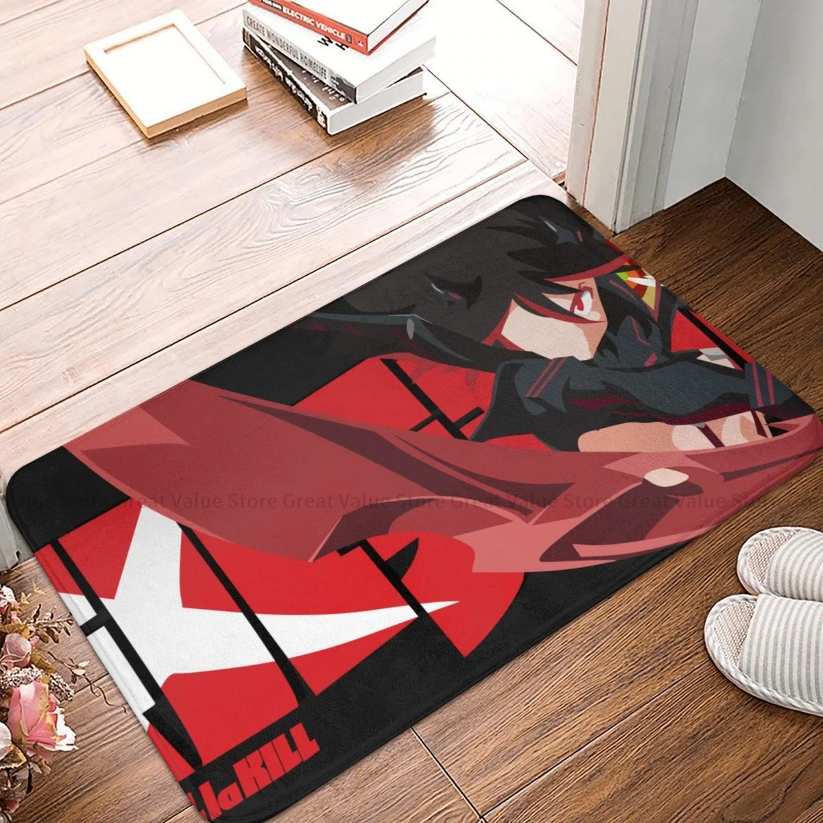 

Kill la Kill Anime Bath Non-Slip Carpet Ryuko Matoi Red Bedroom Mat Entrance Door Doormat Floor Decor Rug