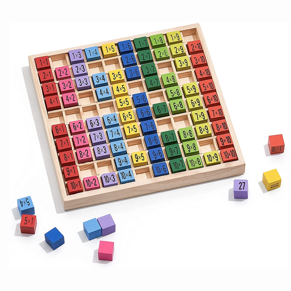 

Robotime Wooden Multiplication & Math Table Board Game Kids Montessori Preschool Learning Educational Toys Gift for Toodler