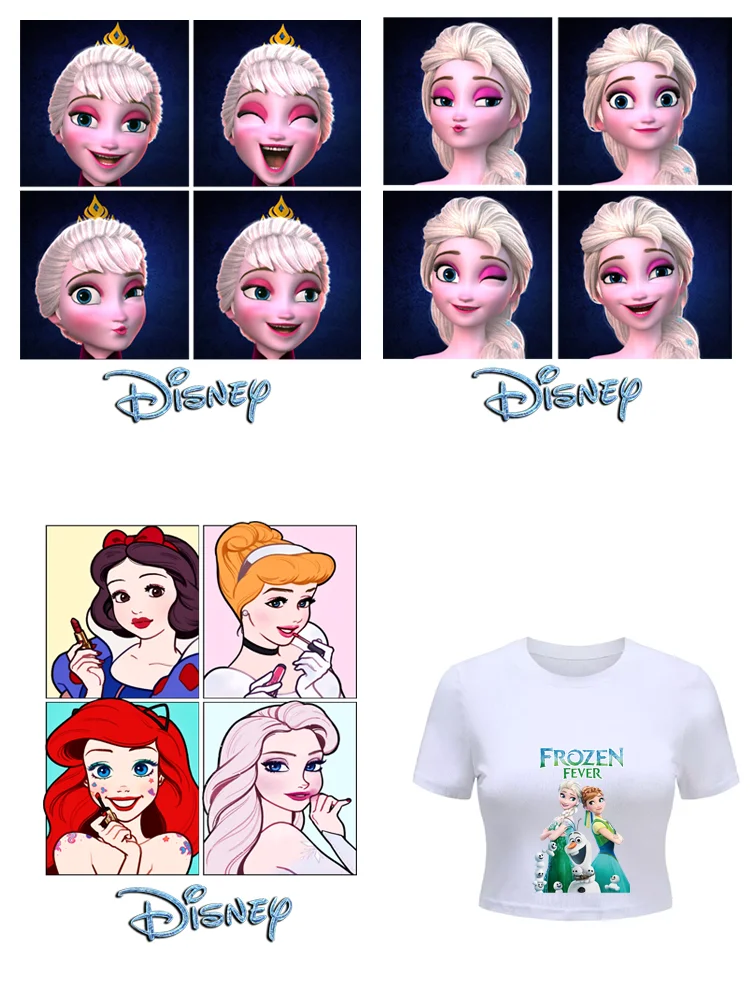 

Термонаклейки на одежду для девочек, с принтом «Холодное сердце»