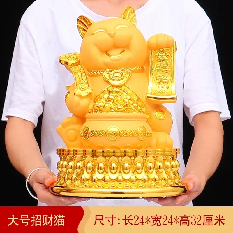 Большая Золотая Копилка-Кот на удачу украшение для дома и магазина практичное