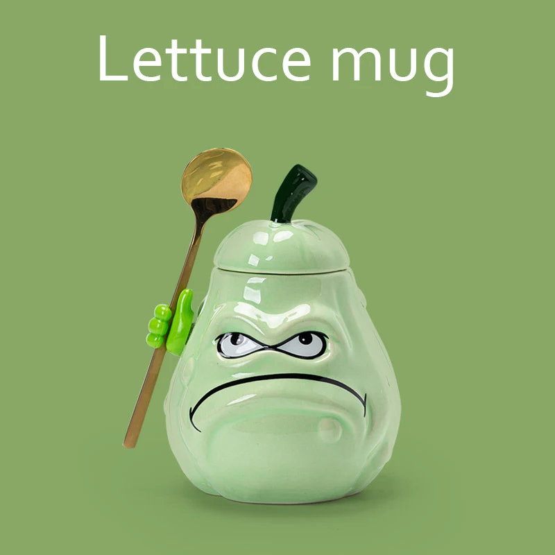 

PINNY 350ML Ceramic Cartoon Quirky Mug Pumpkin Cup With Lid Creative Milk Coffee Drinkware