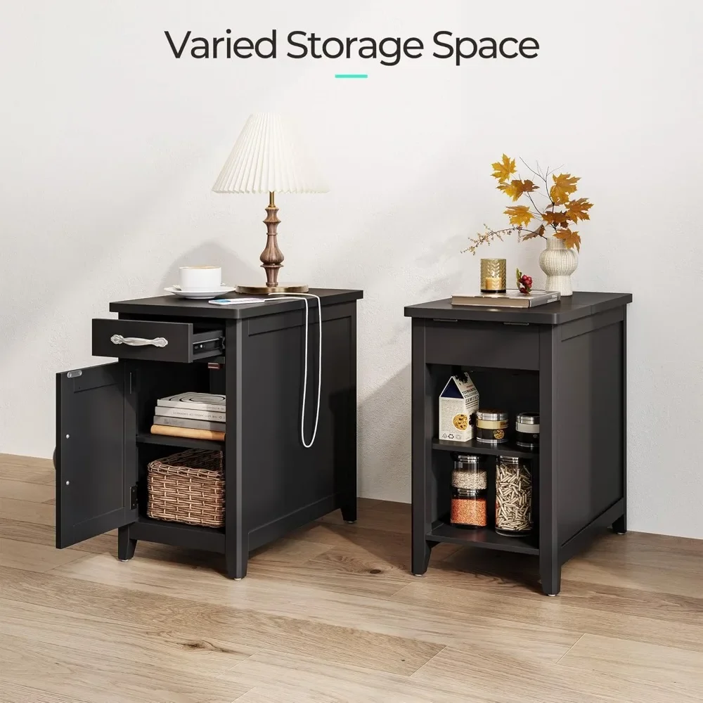 Торцевой столик для фермерского дома с зарядной станцией узкий приставной