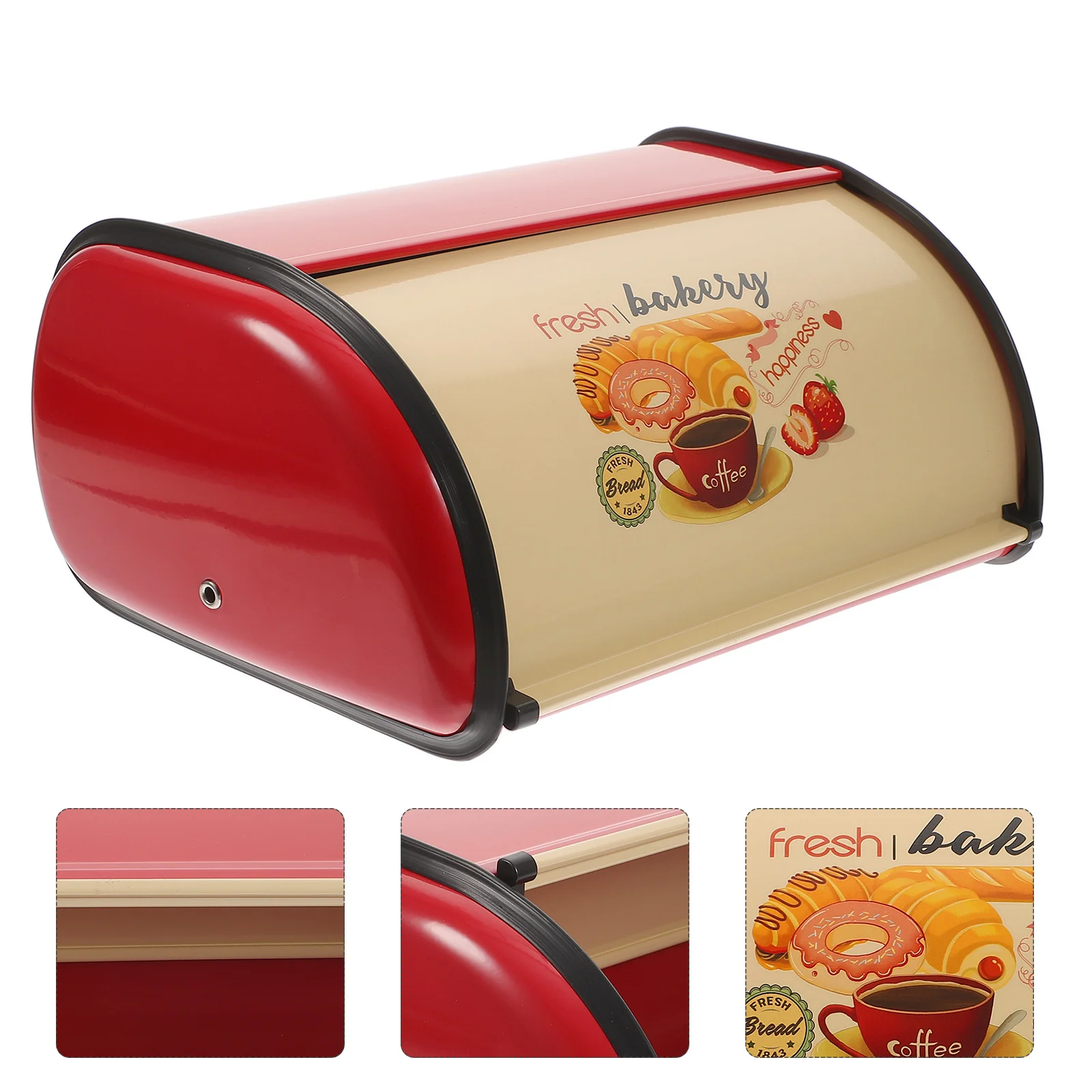 

Bread Box Countertop Bin Metal Containers Desktop Kitchen Organizer Storage Household Holder Shop