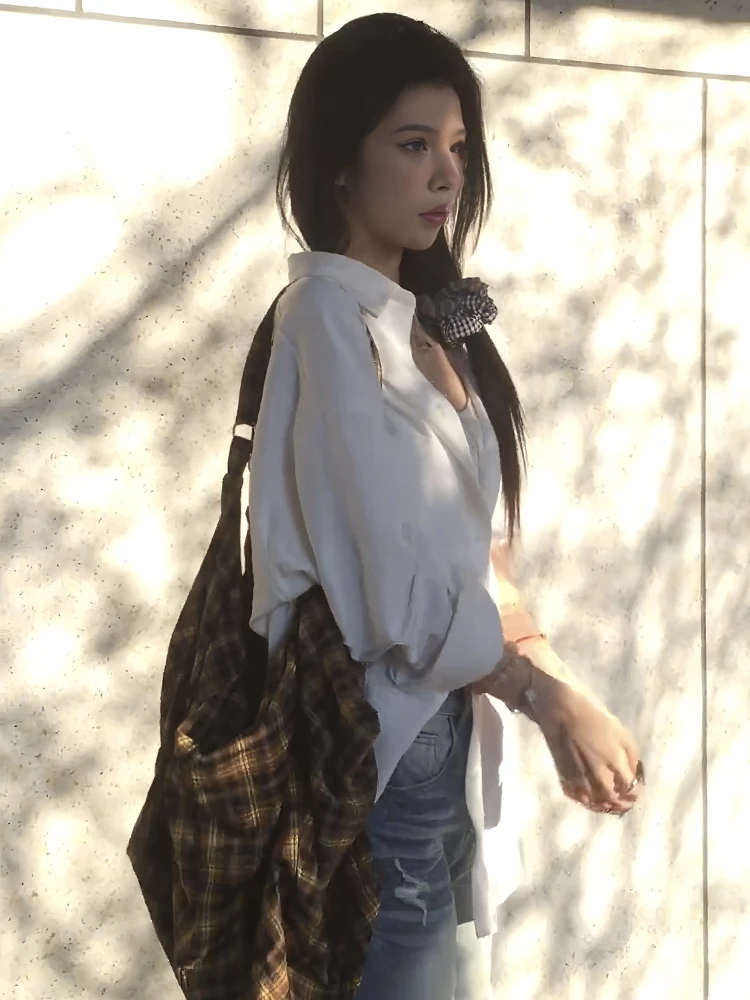 Белые рубашки с длинными рукавами Idle Sle верхняя одежда для женщин новинка весны и