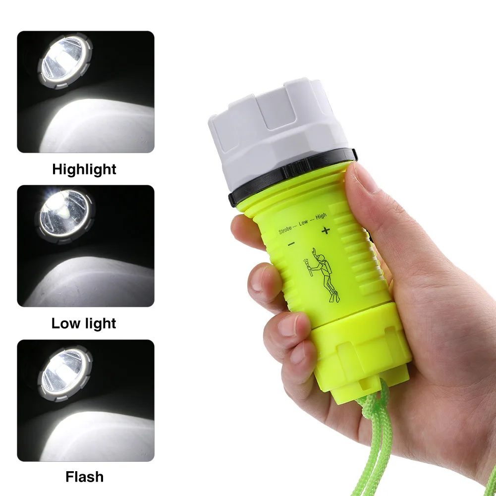 

Waterproof Strong Light LED Scuba Diving Underwater Flashlight Torch Lamp Energy Saving Water Sports Supplies Novelty