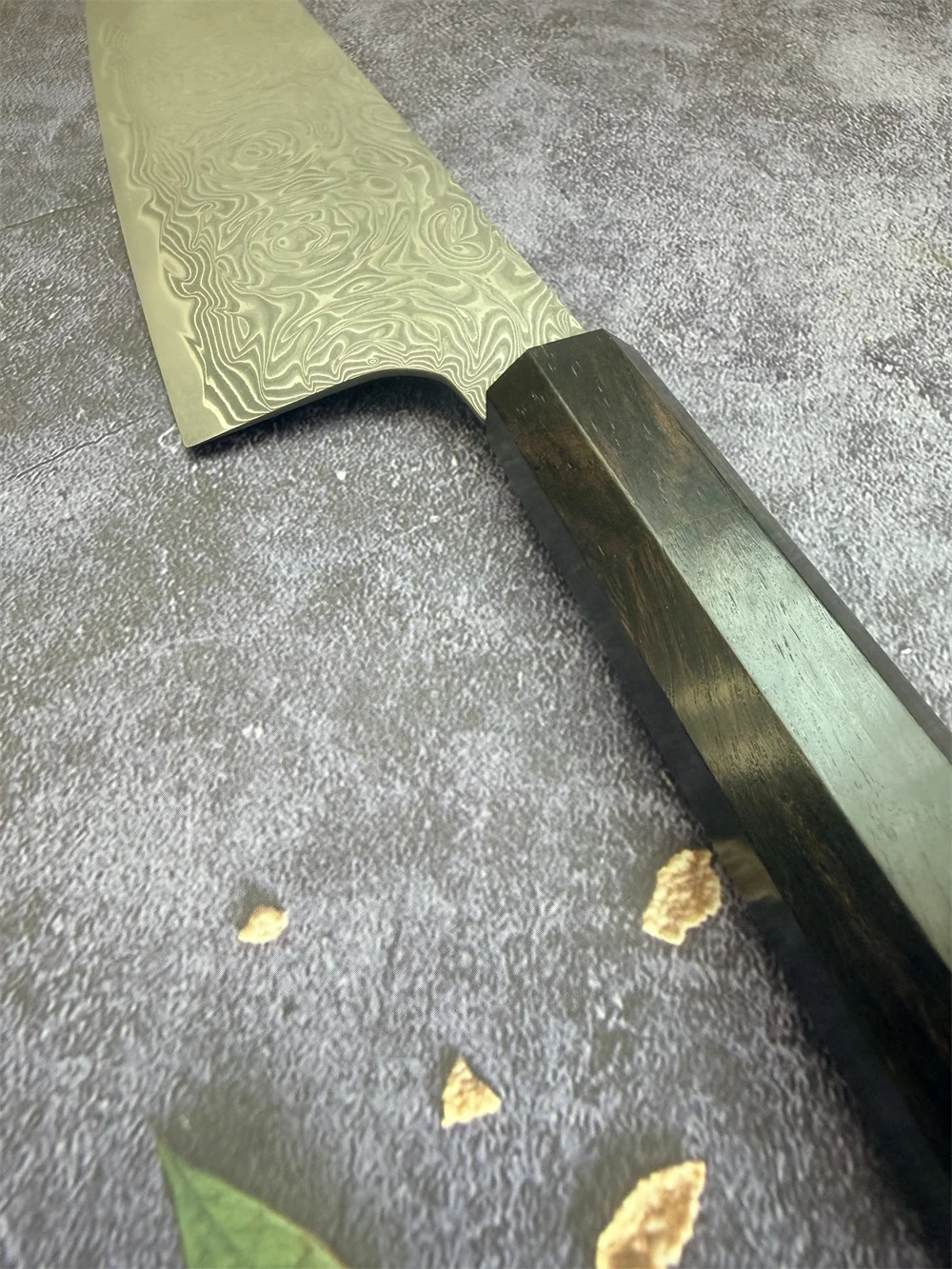 Фото Нож RHON Gyuto, 67 слоев, сердцевина из стали VG10, дамасская сталь, рукоять из черного дерева, для японской кухни, для нарезки, разделки, универсальный, поварской нож №5