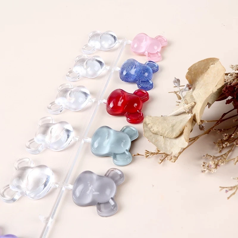 

40 шт., карточки для дизайна ногтей, с мультяшным медведем