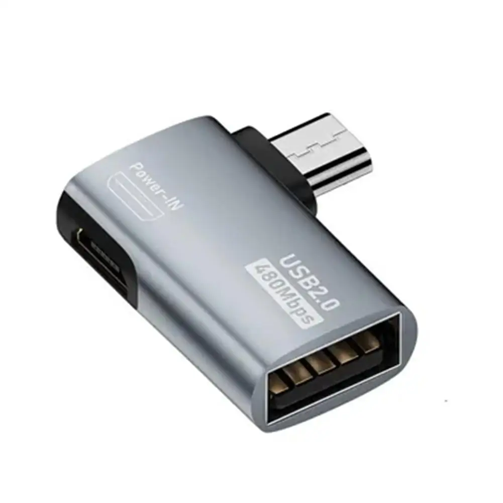 Кабель-адаптер 4K 90 градусов левый/правый угол питание от микро USB к OTG
