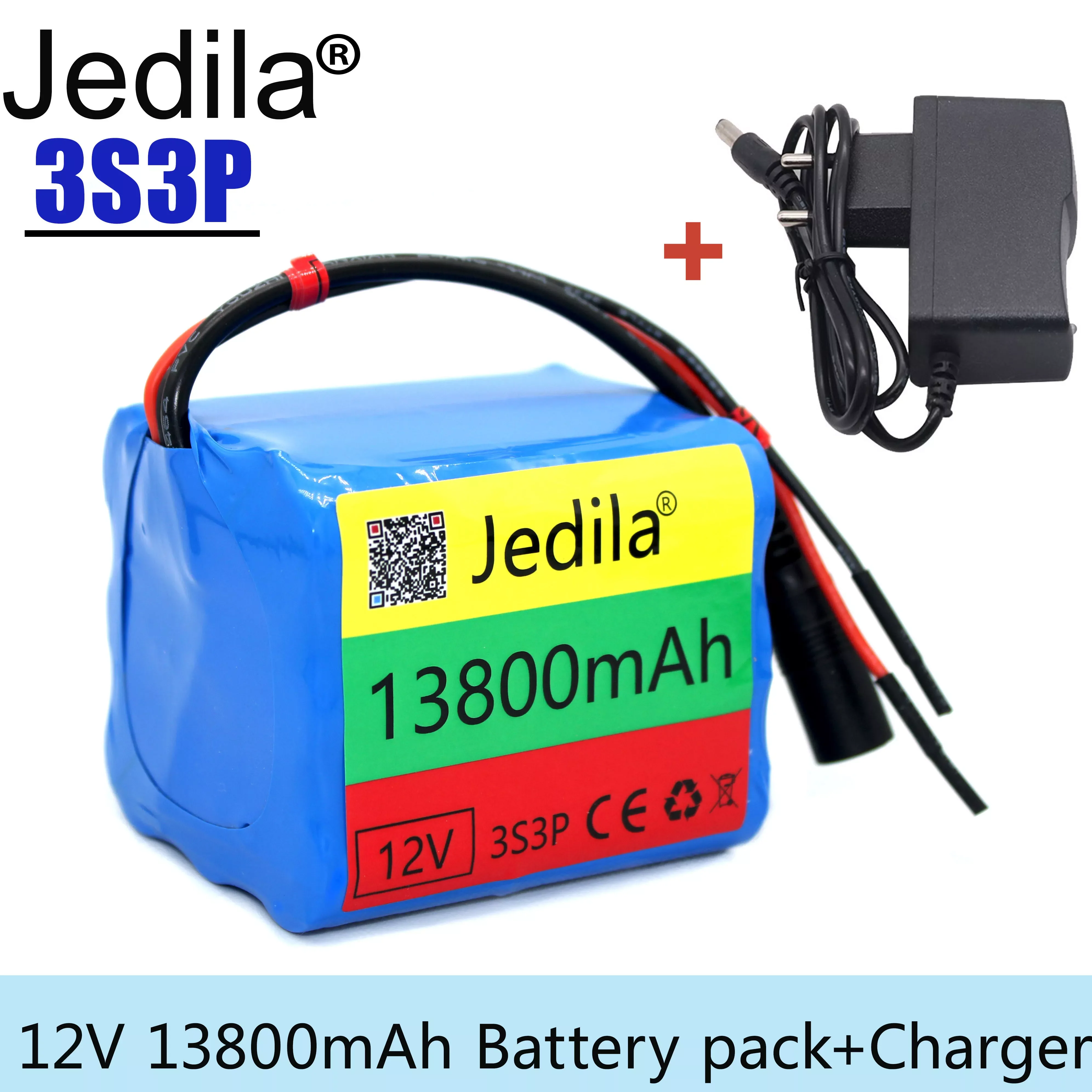 

100%.New.12V.13800 mAh.3S3P.Batterie Au Lithium.18650.Batterie Au Lithium Pack Protection Conseil Rechargeable.1A Chargeur.