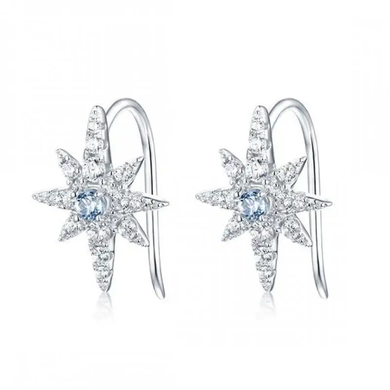 

Women Topaz Earring S925 Sterling Silver Blue Topaz Stars Stud Earrings Natural Gemstone Fine Jewelry For Girlfriend Mom Gifts