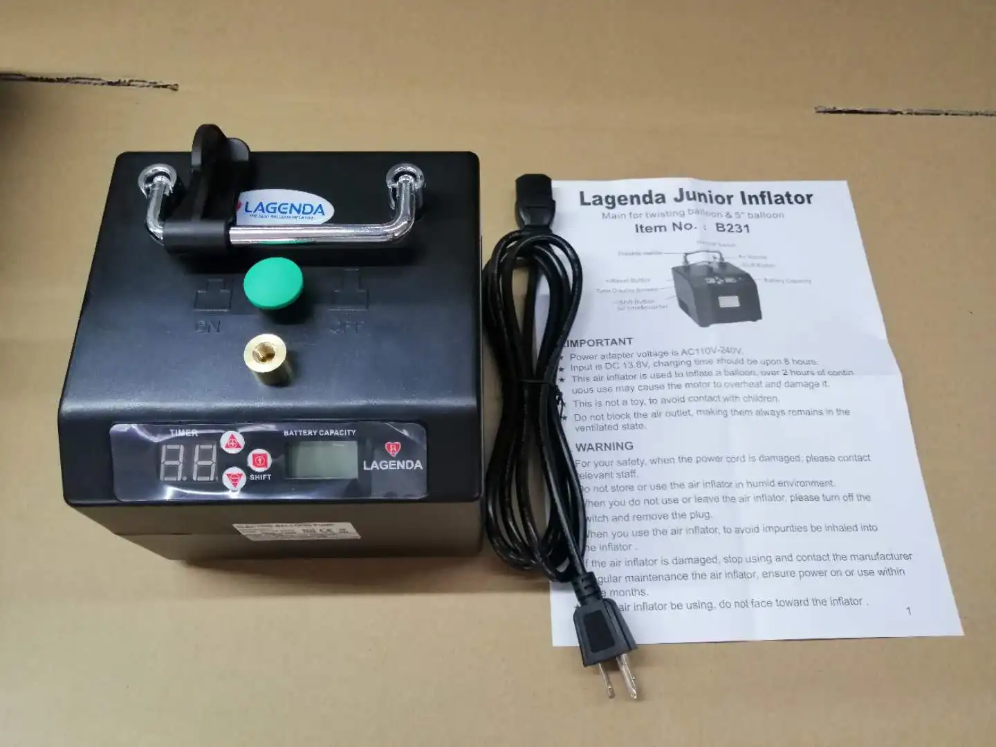 2 pcs/ lot  Timer and Counter Lagenda Balloon Inflator Electric Modeling Balloon Pump B231/B322 images - 6