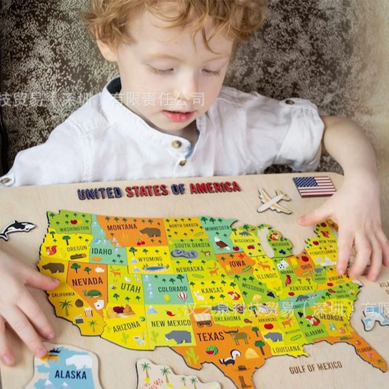 

Wooden Montessori Puzzles Children‘s Educational Toy Singular Solid Puzzle