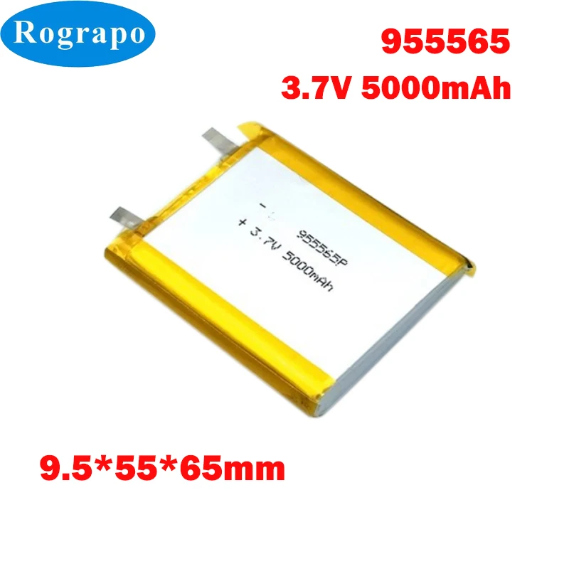 

Новый литий-полимерный аккумулятор 3,7 в 5000 мАч 955465 955565 для планшетного ПК, телефона, «сделай сам», внешний аккумулятор GPS, MP3, MP4, аккумулятор 9*...