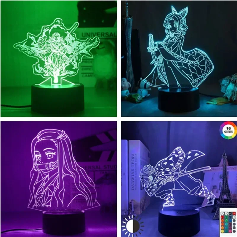 Экшн-фигурки Kimetsu No Yaiba камадо танджиро 3D лампа аниме рассекающий демонов USB