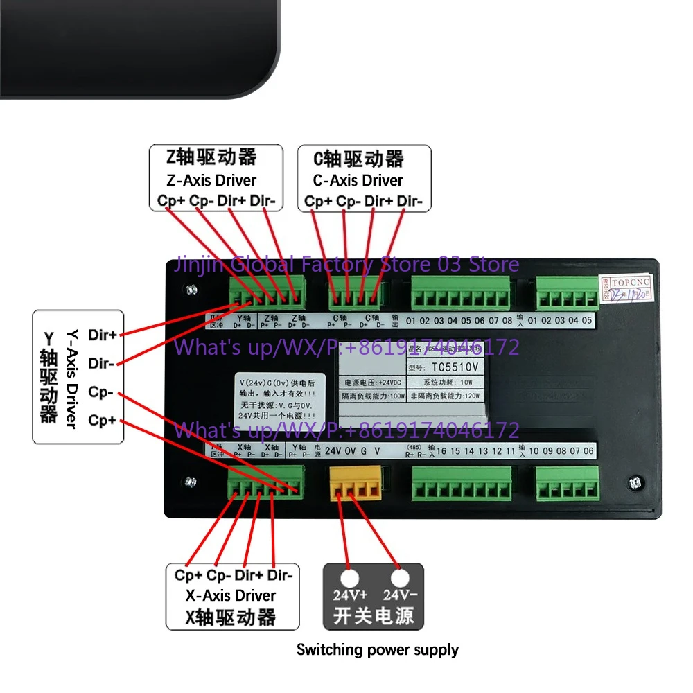 Фото Контроллер движения ЧПУ TC5510V TC5520V TC5530V TC5540V, 4-осевой, для фрезерных станков с ЧПУ, детали для шаговых двигателей №1
