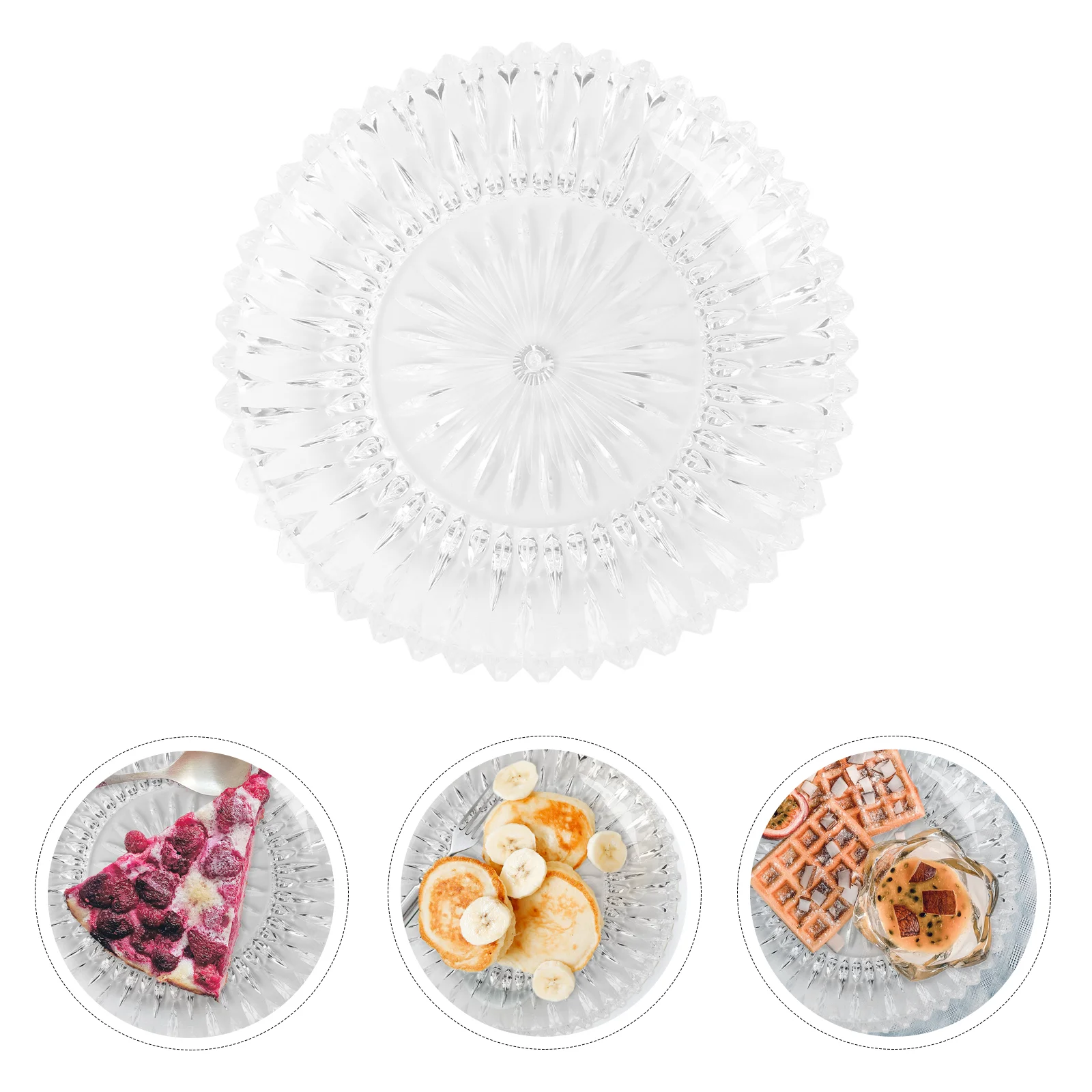 

1PC Creative Acrylic Dried Fruit Plate Crystal Transparent Fruit Tray (30CM)