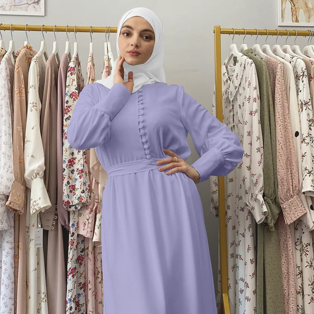 

Satin Muslim Women Dress Dubai Abaya Turkey Summer Flare Sleeve Robe Muslim Fashion Maxi Dresses for Women Islam Clothing kaftan