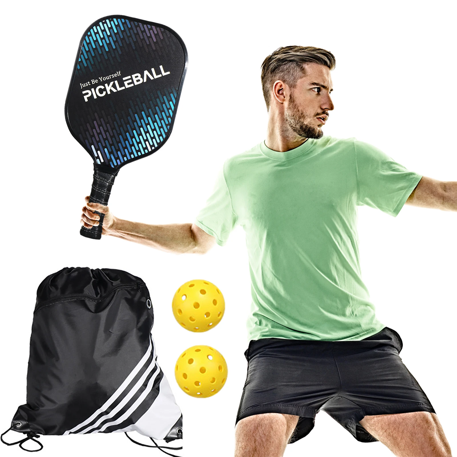 

Ракетки для тенниса на открытом воздухе, отличное ремесло, пляжные ракетки с 2 мячиками, прочная Теннисная ракетка с удобным эргономичным захватом