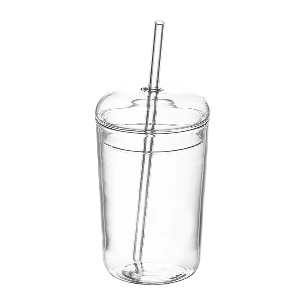

Glass Drinking Mug Decorative Glass Cup Home Glass Straw Cup Beverage Glass