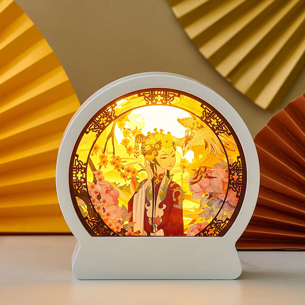 Ночной светильник в китайском стиле с вырезами из бумаги домашний декор