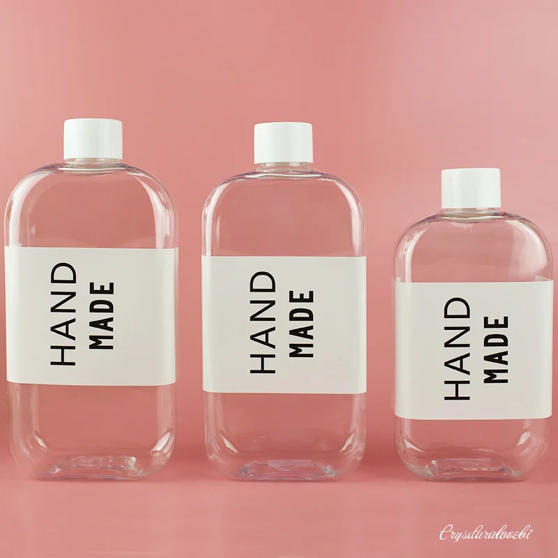 

10pcs Net Red Creative Flat Square Milk Tea Bottle Coffee Milkshake Yogurt Juice Drink Packaging Cups PET Plastic Cup with Lid