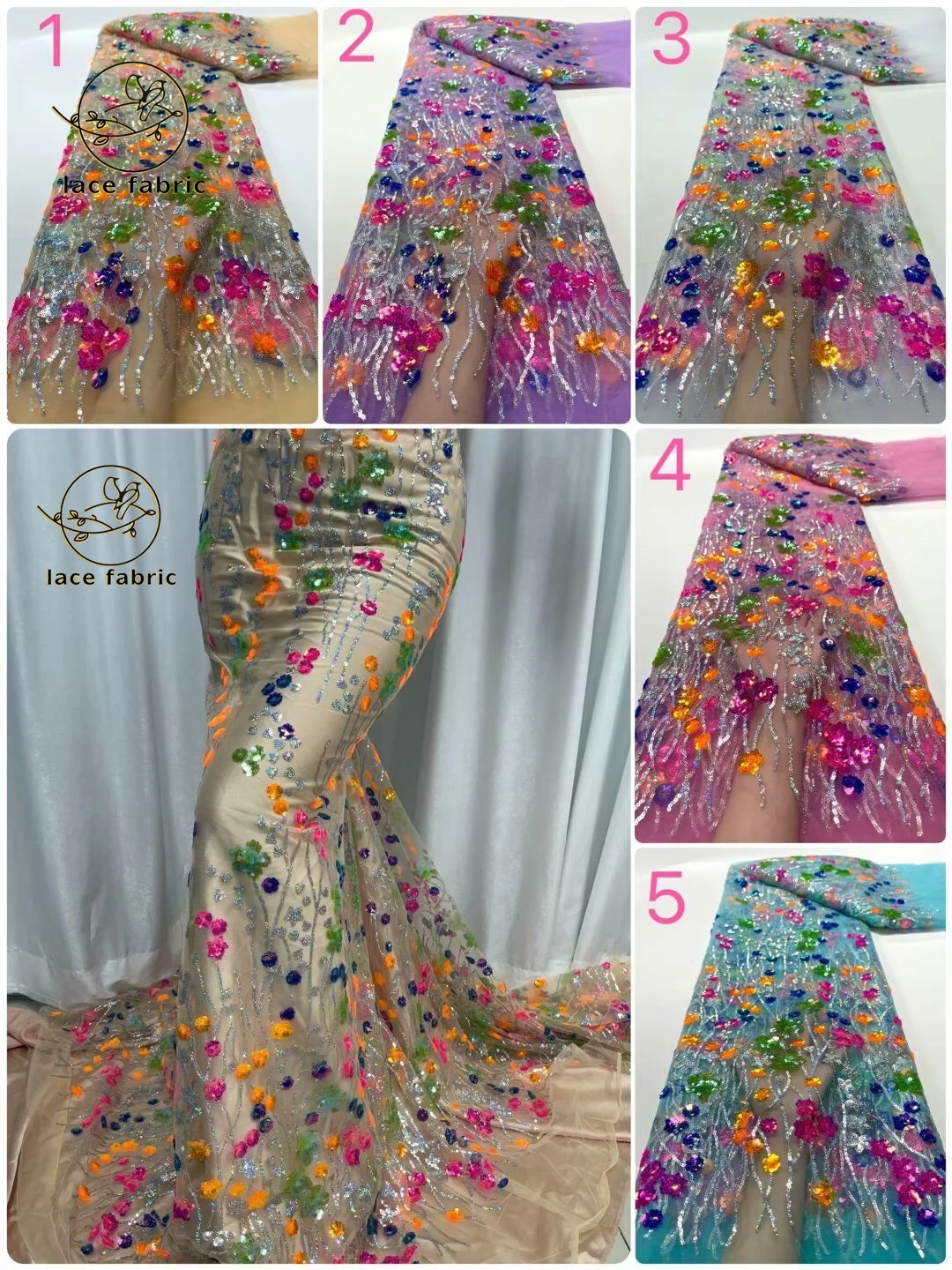 

Роскошная африканская Кружевная Ткань 5 ярдов, Высококачественная нигерийская Свадебная вышивка блестками, французская Тюлевая кружевная ткань для вечерние