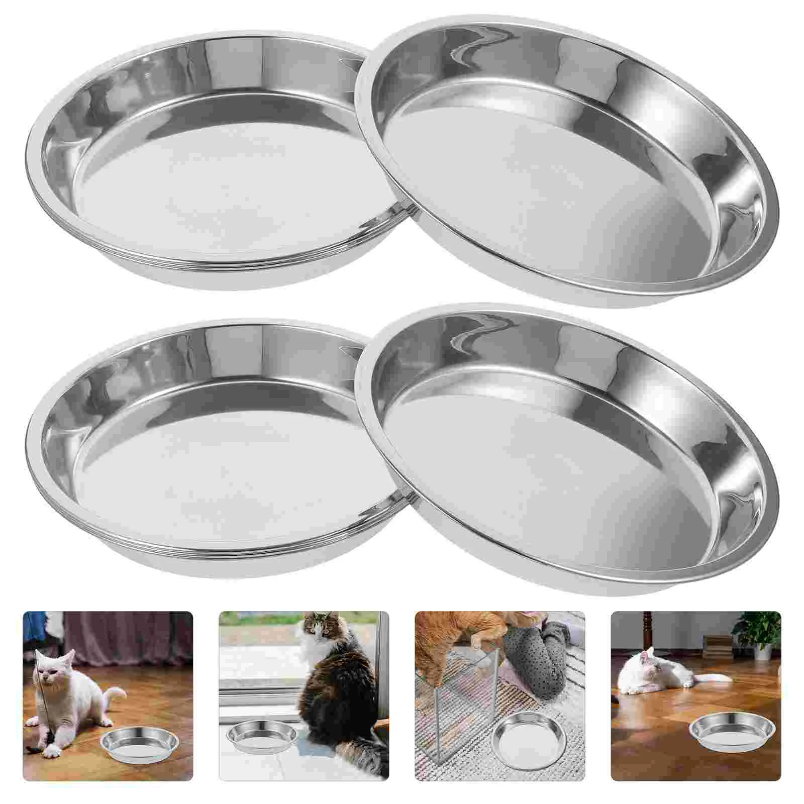 

Bowl Cat Dog Water Feeding Puppy Feeder Pet Kitten Dish Station Waterer Plate Treat Fountain Pets Bowls Convenient Metal Basins