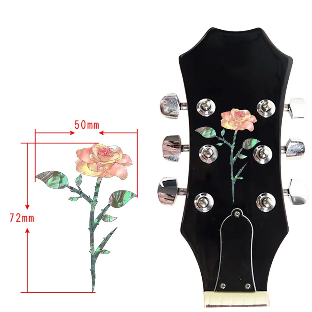 

Indoor Guitar Sticker Decal Inlay Sticker Guitar Decorations Accessories Blue Rose Decal Guitar Guitar Neck Headstock PVC