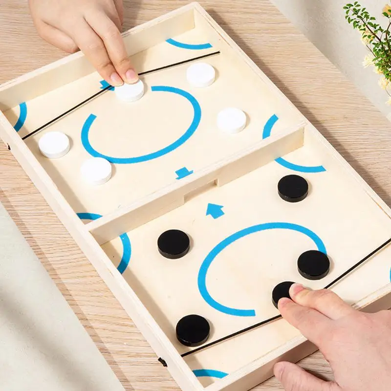 Деревянная хоккейная игра деревянная быстрая шайба игровая игрушка семейная