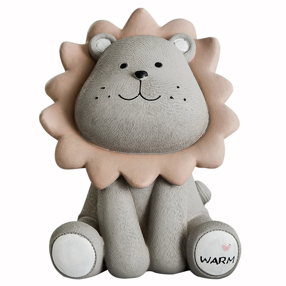 

Cartoon Piggy Bank Bank Kids Resin Box Cartoon Figurine Bank Collector ( Grey )