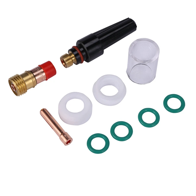 

10Pcs/Set New TIG Gas Lens Welding Torch #10 Cup Kit For WP-17/18/26 3/32 INCH