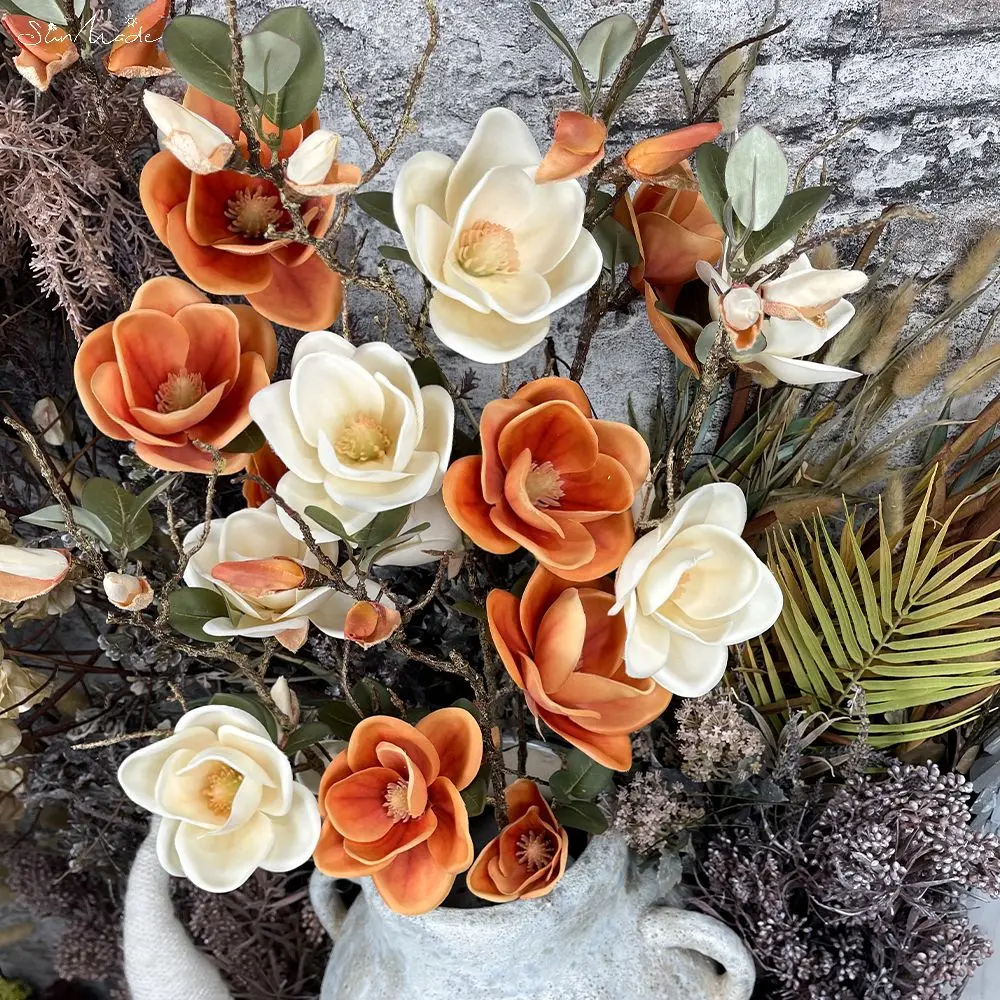 SunMade классические роскошные большие осенние ветки магнолии шелковые