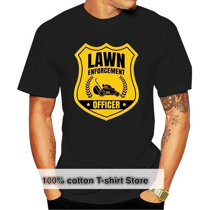 

Lawn Enforcement Officer T-Shirt Gardening Shirt Gardening Gift Gardener Shir Loose Size Top Ajax Tee Shirt