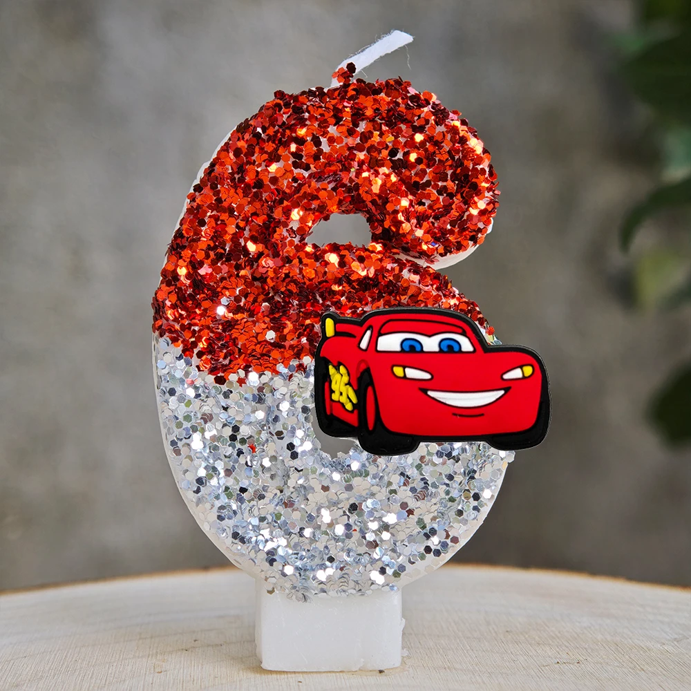 

Свечи Mcqueen, аниме, тема украшения торта, 0-9 цифр, свечи, топпер для торта на день рождения, детский подарок для детского душа, поставки