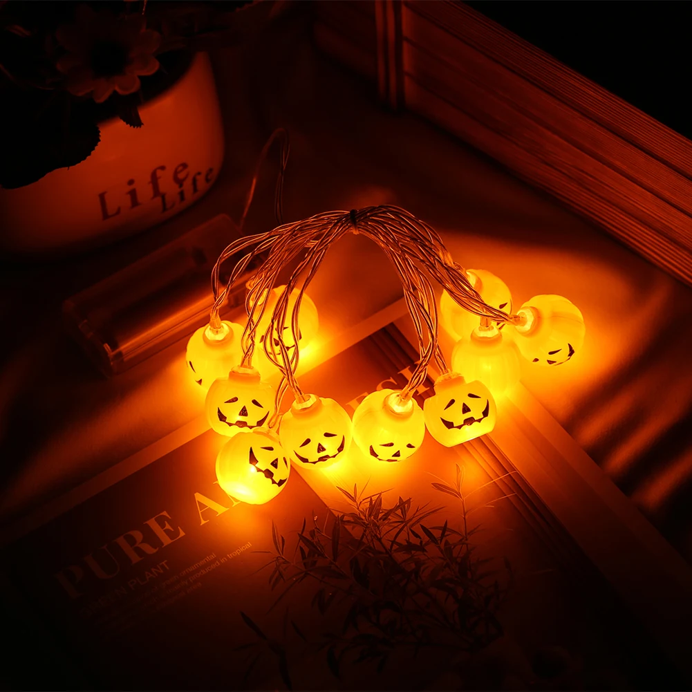 

1.5m Skeleton Battery String Lights Battery Powered 10led Skull Light Lightweight Without Battery for Halloween Atmosphere Decor