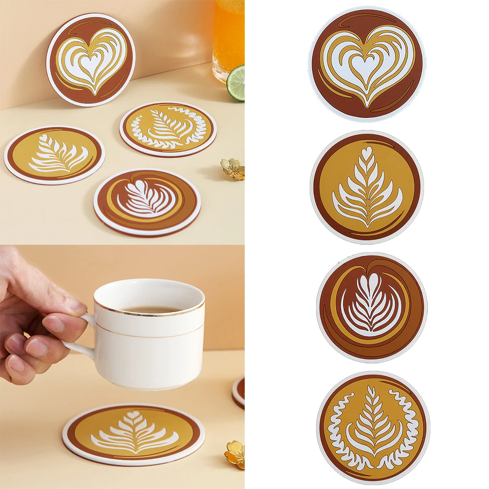

Coffee Pattern Coaster Desktop Decor Milk Coffee Cup Pad Table Placemat Anti-scalding Heat Insulation Pads Creative Non-slip Mat