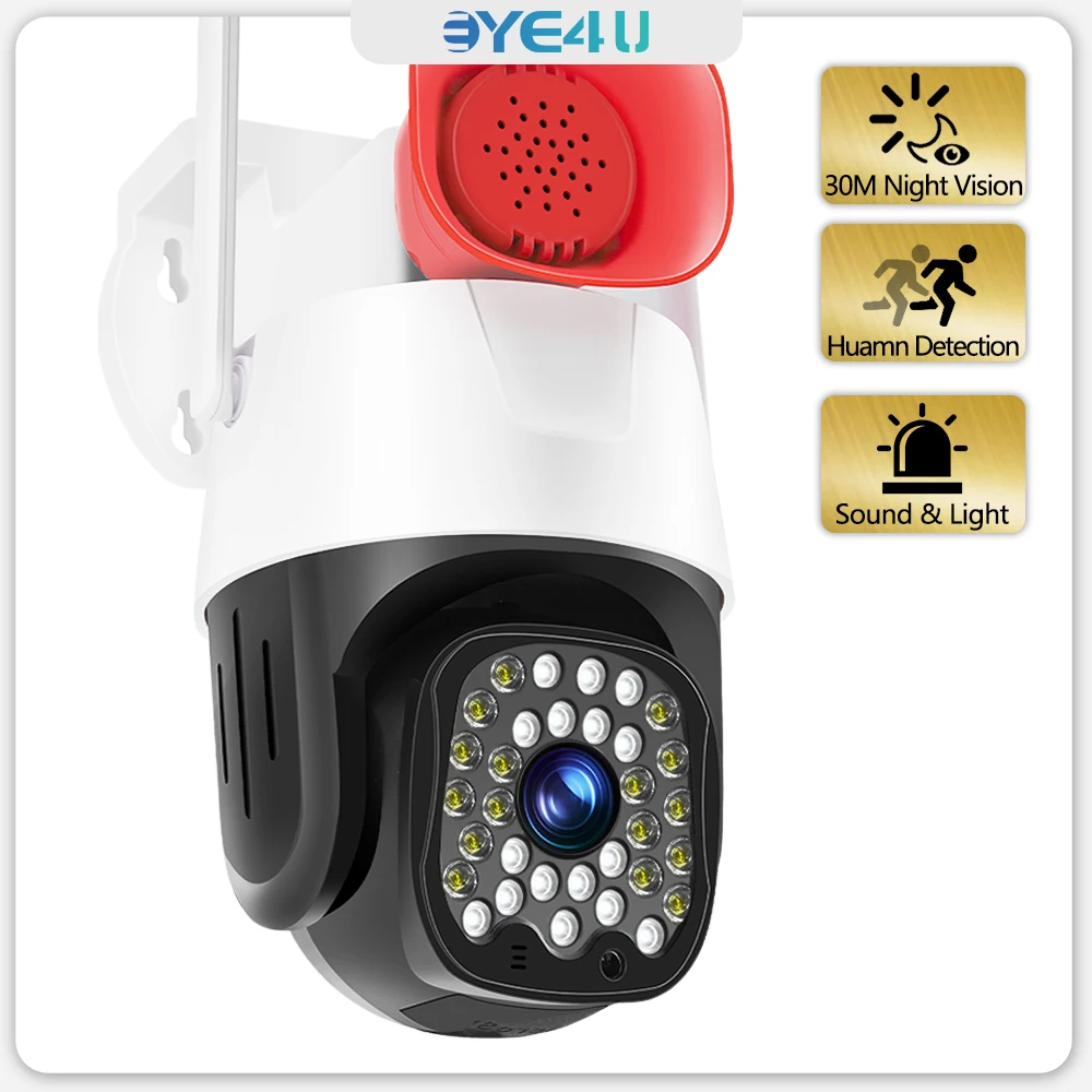 

3MP IP Camera WiFi Auto Tracking Sound Alarm CCTV Video Surveillance Cameras Smart Security Protection 30M Color Night Vision