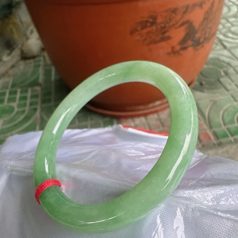 Натуральный нефритовый Круглый браслет А-уровня из Мьянмы украшение для