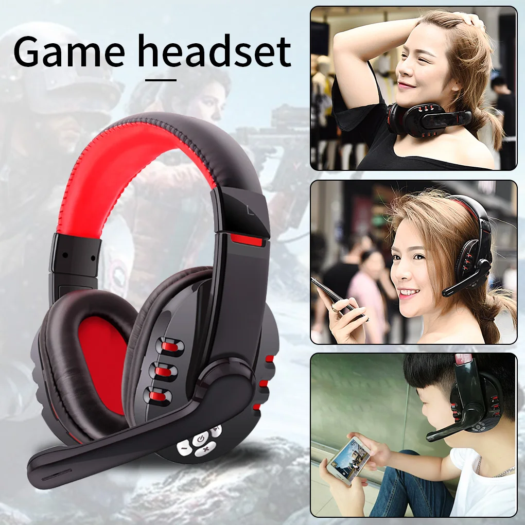 

V8-1 наушники V5.0 Bluetooth; Игровая гарнитура; Беспроводные стереонаушники с микрофоном для ПК, ноутбука, компьютера, Samsung, Xiaomi