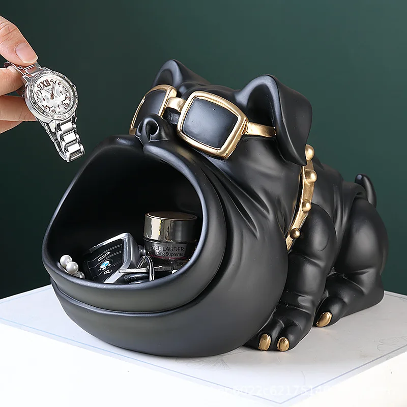 

3D фигурка, миниатюрная крутая статуя собаки, скульптура, украшение стола, настольная мелодия, семейная коробка для хранения, монетница