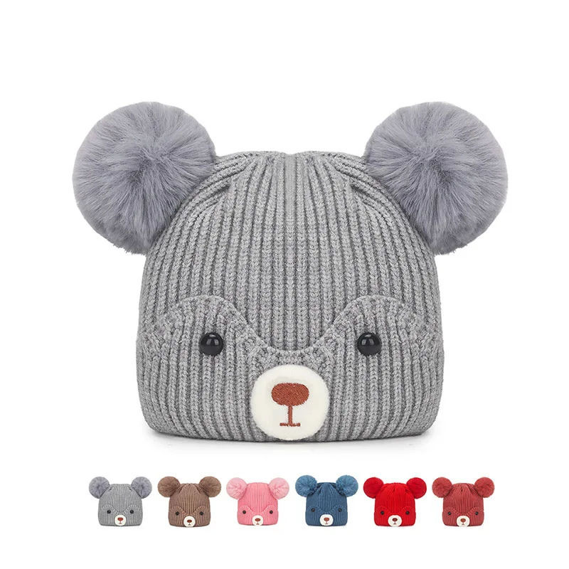 

Baby Knitted Acrylic Winter Hats for Newborn Boys Knitted Hat Toddler Girl Cap Children Child Accessories Warmer Stuff