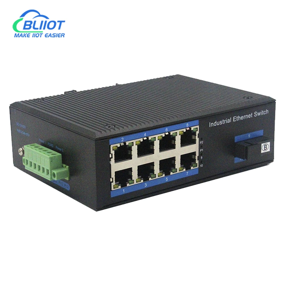 BLiiot POE switch Industrial Switches 8xRJ45 for ip camera 100/1000 BaseTX  SFP SC ST FC enlarge