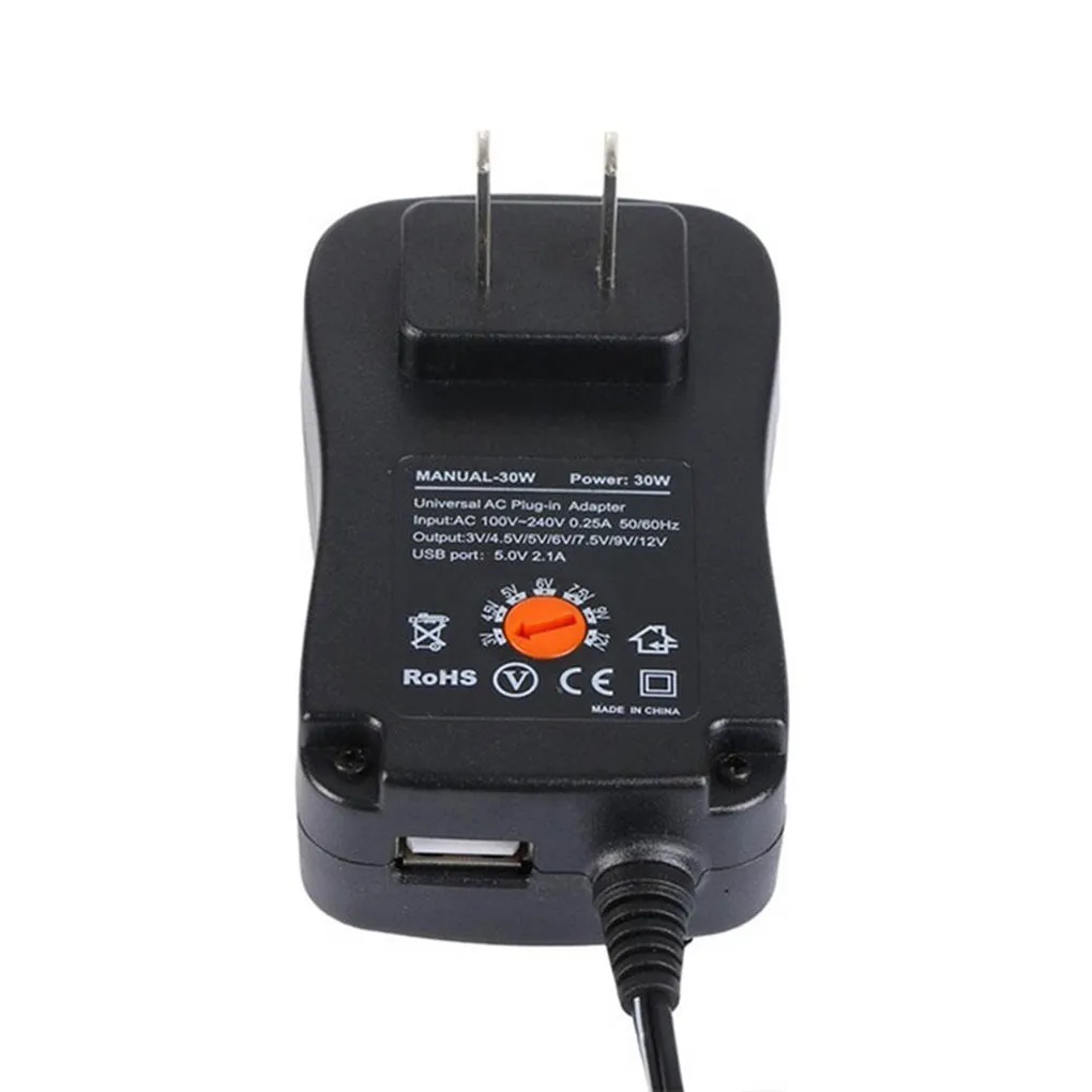 

Аксессуары для DC 3V-12V регулируемая фотография 12W 1 2A 6pcs DC Tips 1 2m Cable