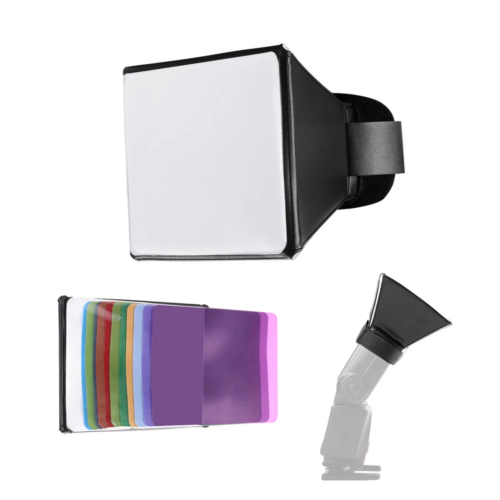

12 Colors Photography Flash Softbox Diffuser Mini Softbox Kit Camera Photo Foldable Soft Box Flash for Canon Nikon
